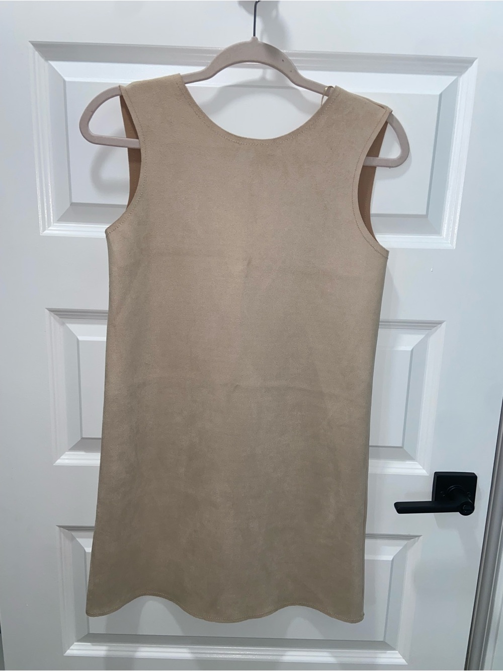 Zara Beige Sleeveless Mini Shift Dress